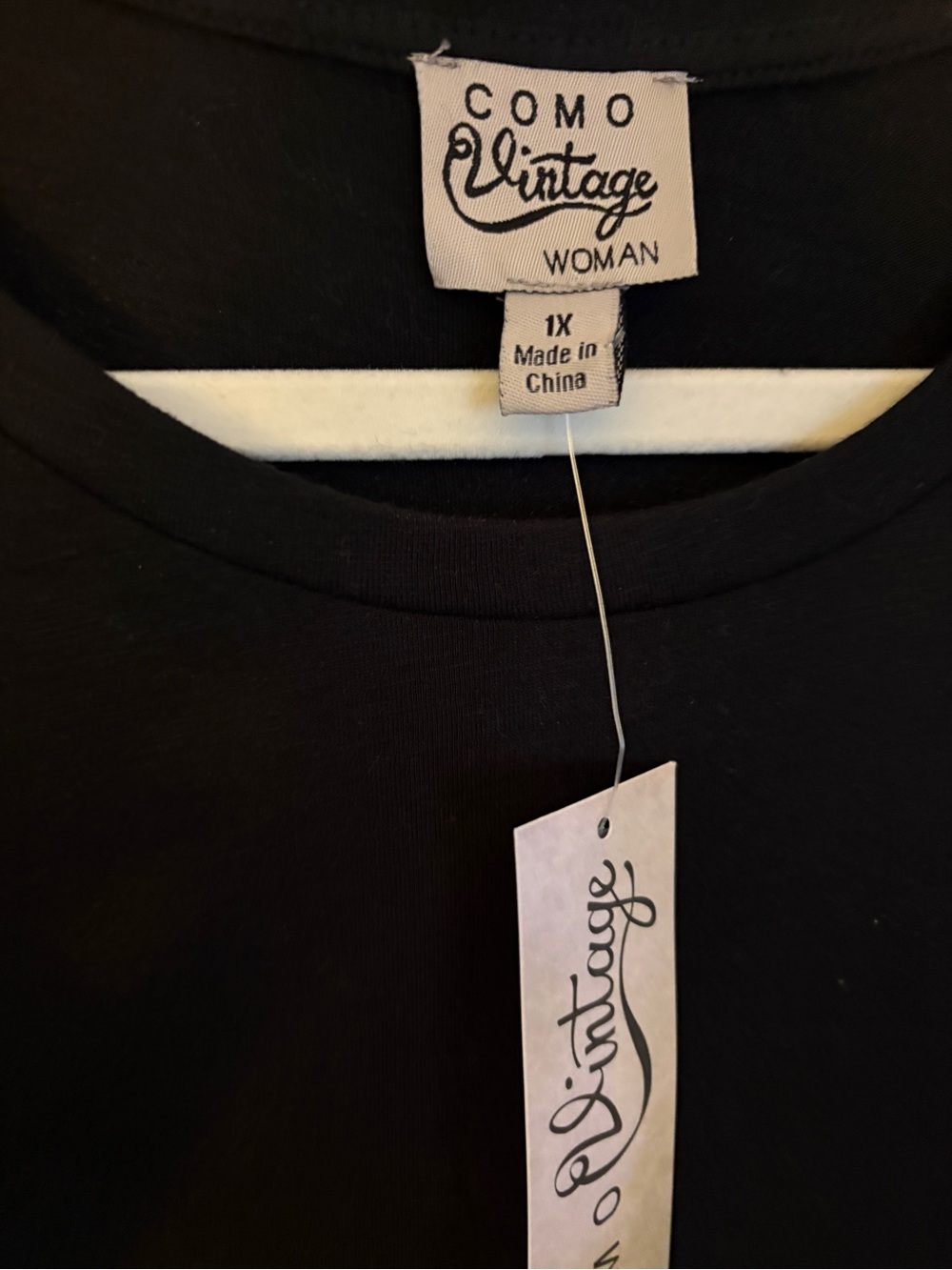 Como Vintage Black Short Sleeve Ruffle Peplum Tee - Picture 4 of 7